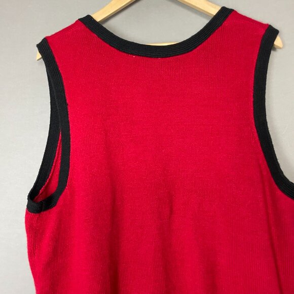 Vintage Christmas Sweater Vest Reindeer Embroider Applique Women Size 2X Holiday - Picture 11 of 12